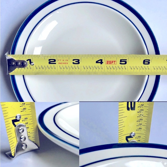 3/$15 STONEWARE Salad Dessert Plate 6 3/8”Off White Blue - Picture 6 of 14